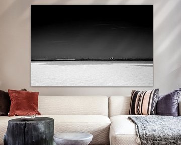 Salt landscape in black and white van Peter van Eekelen