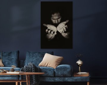 Hands and faces photo poster or wall decoration art
