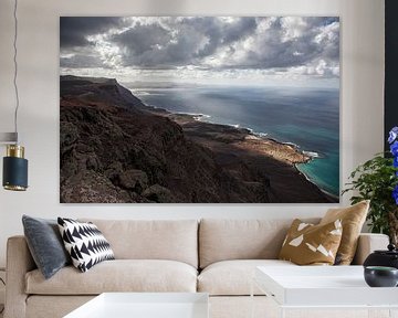 High viewpoint coastal view Lanzarote