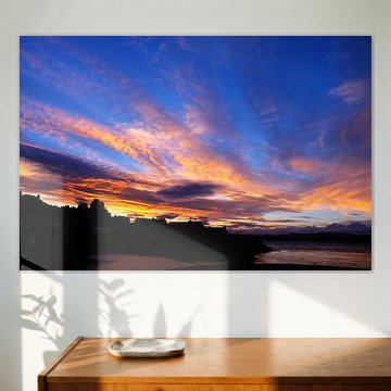 Schotland, zonsondergang bij Newport-on-Tay