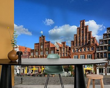 Het plein "Am Sande" in Lüneburg