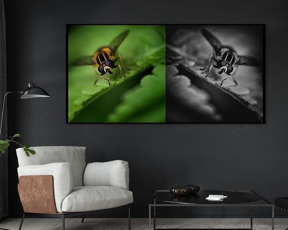 Voorbeeld van het werk in een kamer