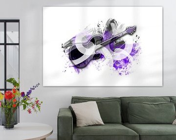 Graphic Art Gitarre | lila von Melanie Viola