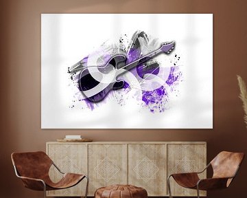 Graphic Art Guitar | purple van Melanie Viola
