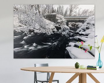 Beek in winterlandschap - Vesterålen, Noorwegen van Martijn Smeets