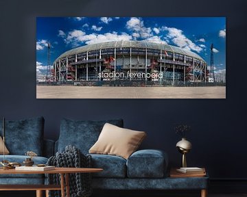 Stadion Feyenoord ofwel De Kuip. Panorama in kleur. van Pieter van Roijen