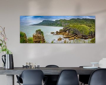 Baai bij de Pancake rocks, Nieuw Zeeland