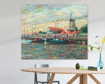 Gemälde des Hafens, Zierikzee in Zeeland