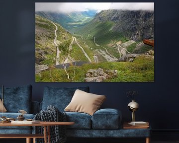 Uitkijkplateau Trollstigen Noorwegen van Margreet Frowijn