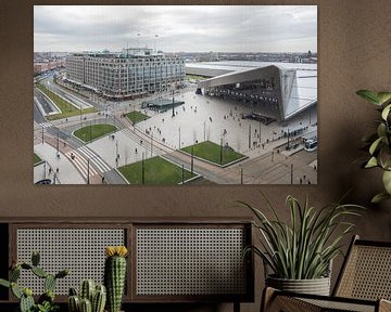 Het uitzicht op het Centraal Station in Rotterdam van MS Fotografie | Marc van der Stelt