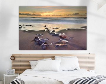 Sunset beach Fuerteventura Spain by John Leeninga