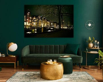 Damiatebrug bij nacht by Wim Brand