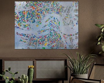 Glaskaart Rotterdam van Frans Blok - foto's, kunst en andere wanddecoratie