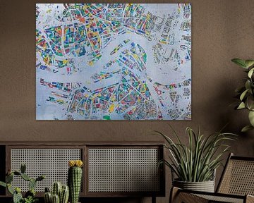 Glass Map of Rotterdam by Frans Blok