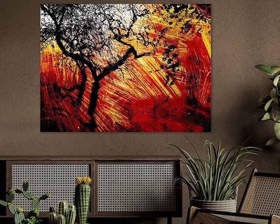 Voorbeeld van het werk in een kamer