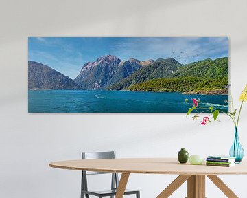 Panorama van Milford Sound, Nieuw Zeeland van Rietje Bulthuis