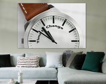 Horloge met tekst Time to Change van Tonko Oosterink