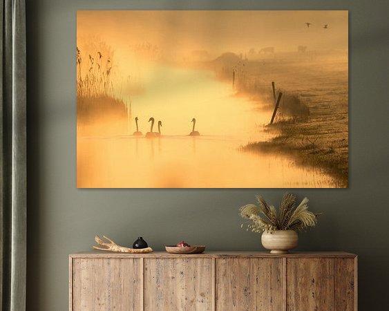 Voorbeeld van het werk in een kamer