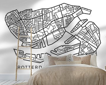 Map van Rotterdam in lijnen van Marco van Hoogdalem