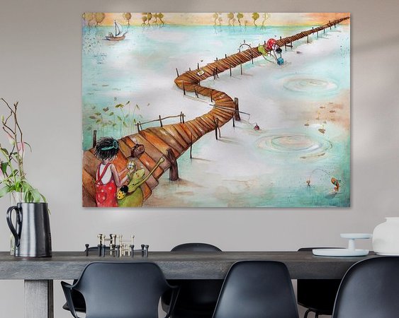 Voorbeeld van het werk in een kamer