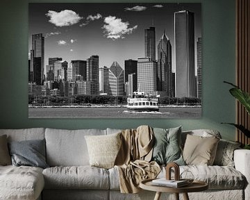 CHICAGO Skyline | Monochroom van Melanie Viola