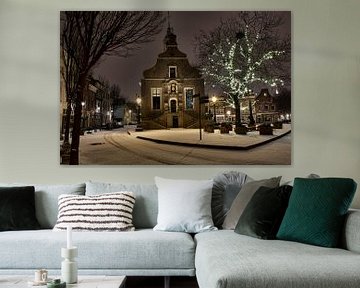 Sneeuw bij het Stadhuis van Schiedam