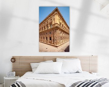 Facade of the palace of Carlos V, Alhambra, Granada, Spain by Fotografiecor .nl