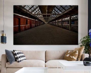 Empty train station by Eus Driessen