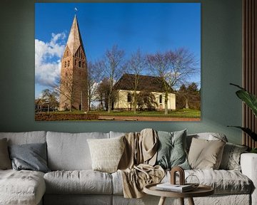Hervormde kerk met vrijstaande toren in Schildwolde