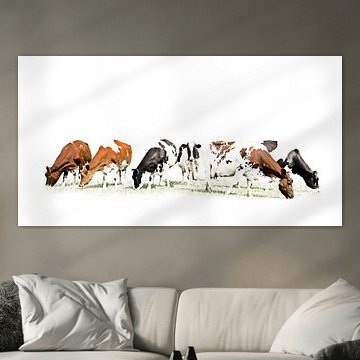 Cows in minimalist landscape by Color Square