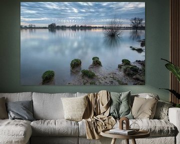 Higd tide in the river lek! by Peter Haastrecht, van