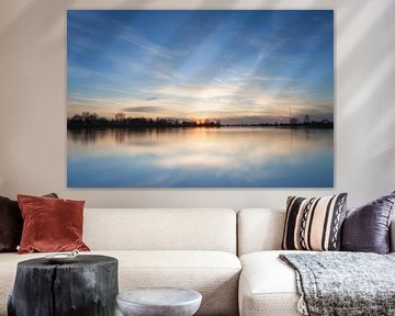 Sunset at the river lek! von Peter Haastrecht, van