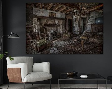 Living Room of an Abandoned Farmhouse by Gerben van Buiten