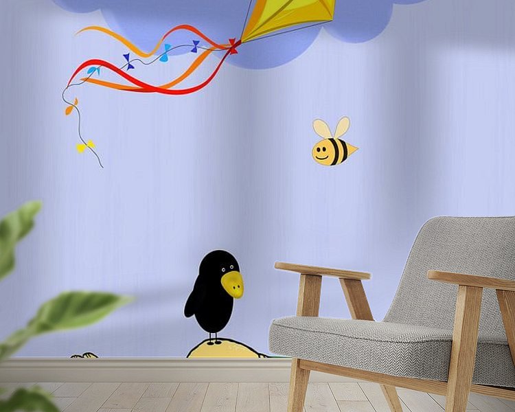 Voorbeeld van het werk in een kamer
