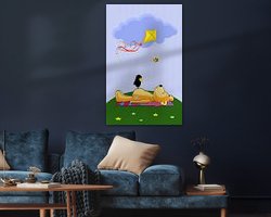 Voorbeeld van het werk in een kamer
