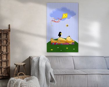 Voorbeeld van het werk in een kamer