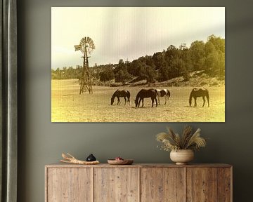 Horses and Windmill sur Paul van Baardwijk