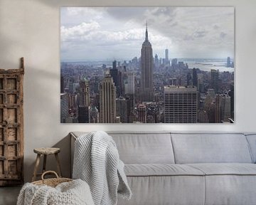 New-York City Manhattan Empire State Building view from Top of the Rock Rockefeller Center sur Bastiaan Bos