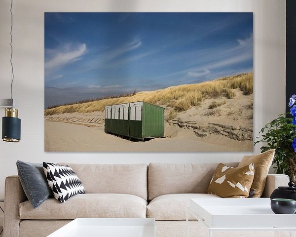 strandhuisjes op het strand in Zeeland