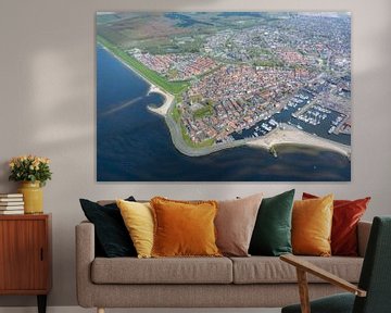 Luchtfoto van het vroegere eiland Urk in Flevoland van Sjoerd van der Wal Fotografie