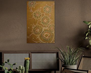 Fractal flowers on a plain brown background  von E11en  den Hollander