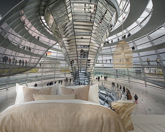 Voorbeeld van het werk in een kamer