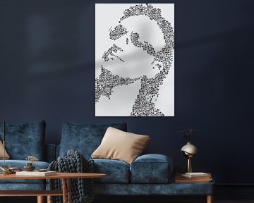 Bono, silhouette made of music icons by Color Square