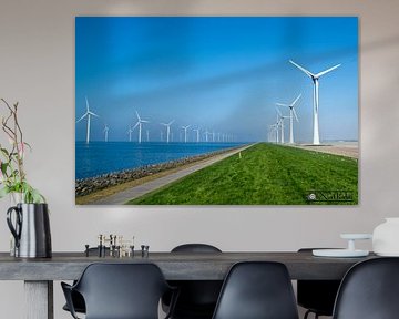 Windmolens tussen Urk en Lemmer by Nathalie den Besten