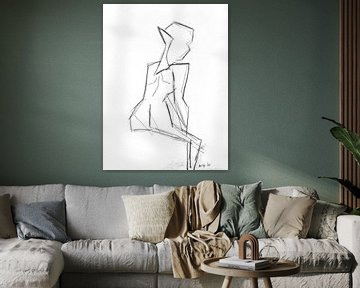 Femme nue assise de dos sur Kris Stuurop