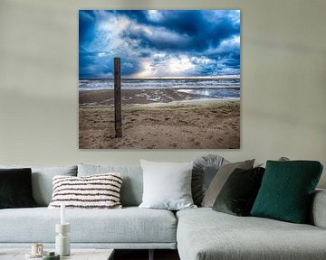 Beach post during a stormy day by Alex Hiemstra