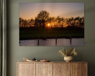 Zonsondergang Friesland van Rob Altena