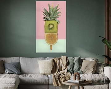 fruit ice cream pineapple kiwi
