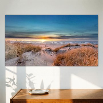 Paal 17 Texel zonsondergang van Richard Heerschap Fotografie