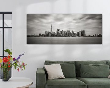 New York - Manhattan skyline in zwartwit